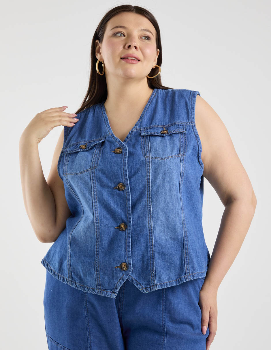 Chaleco de mezclilla para mujer 5