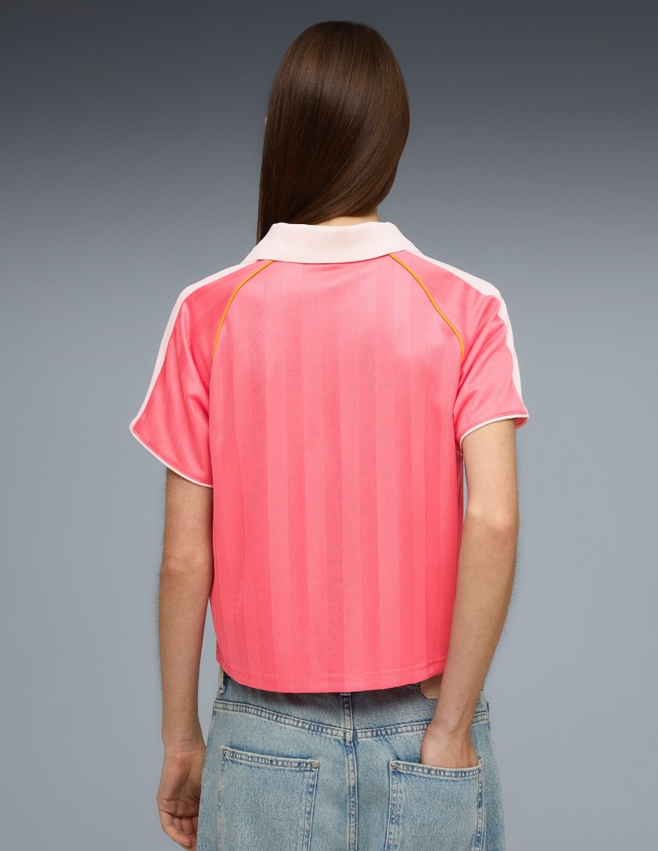 Playera manga corta cuello polo mujer 4