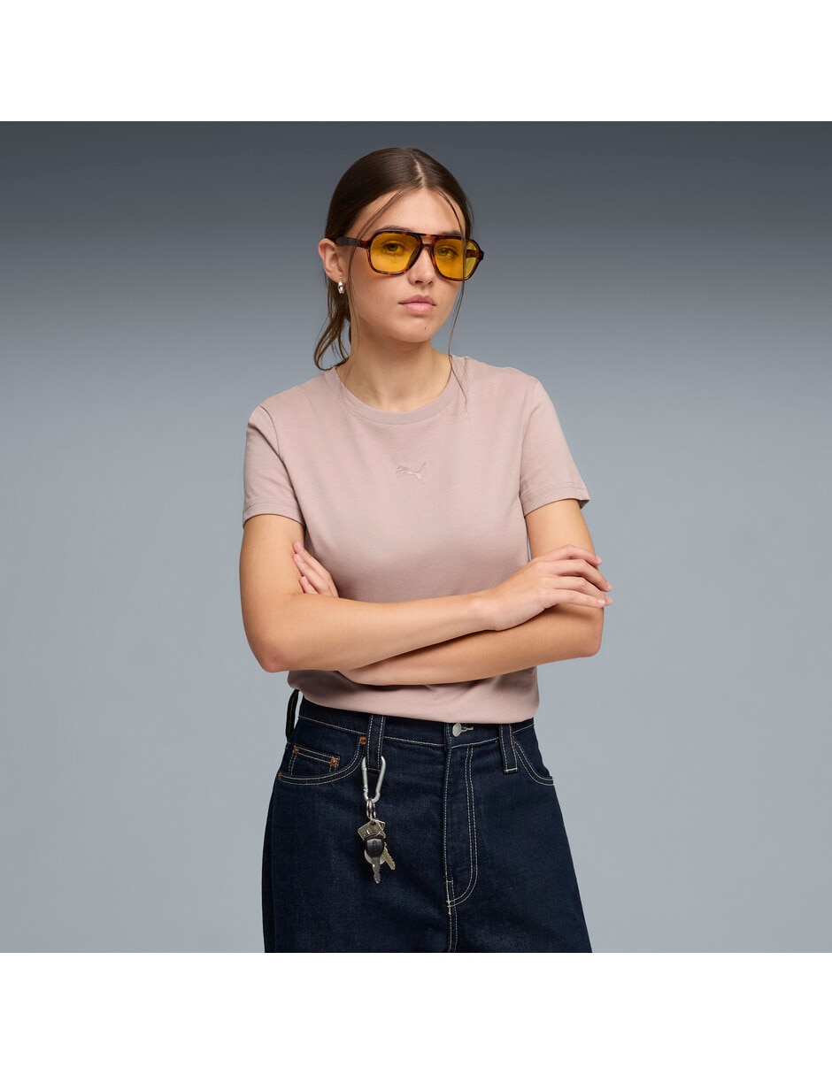 Playera manga corta Puma cuello redondo para mujer