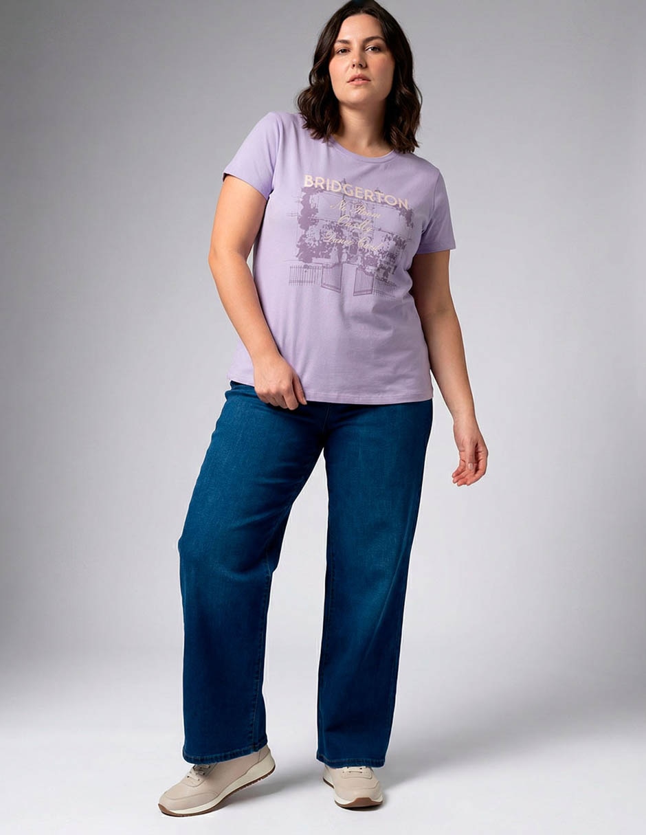 Playera manga corta cuello redondo para mujer