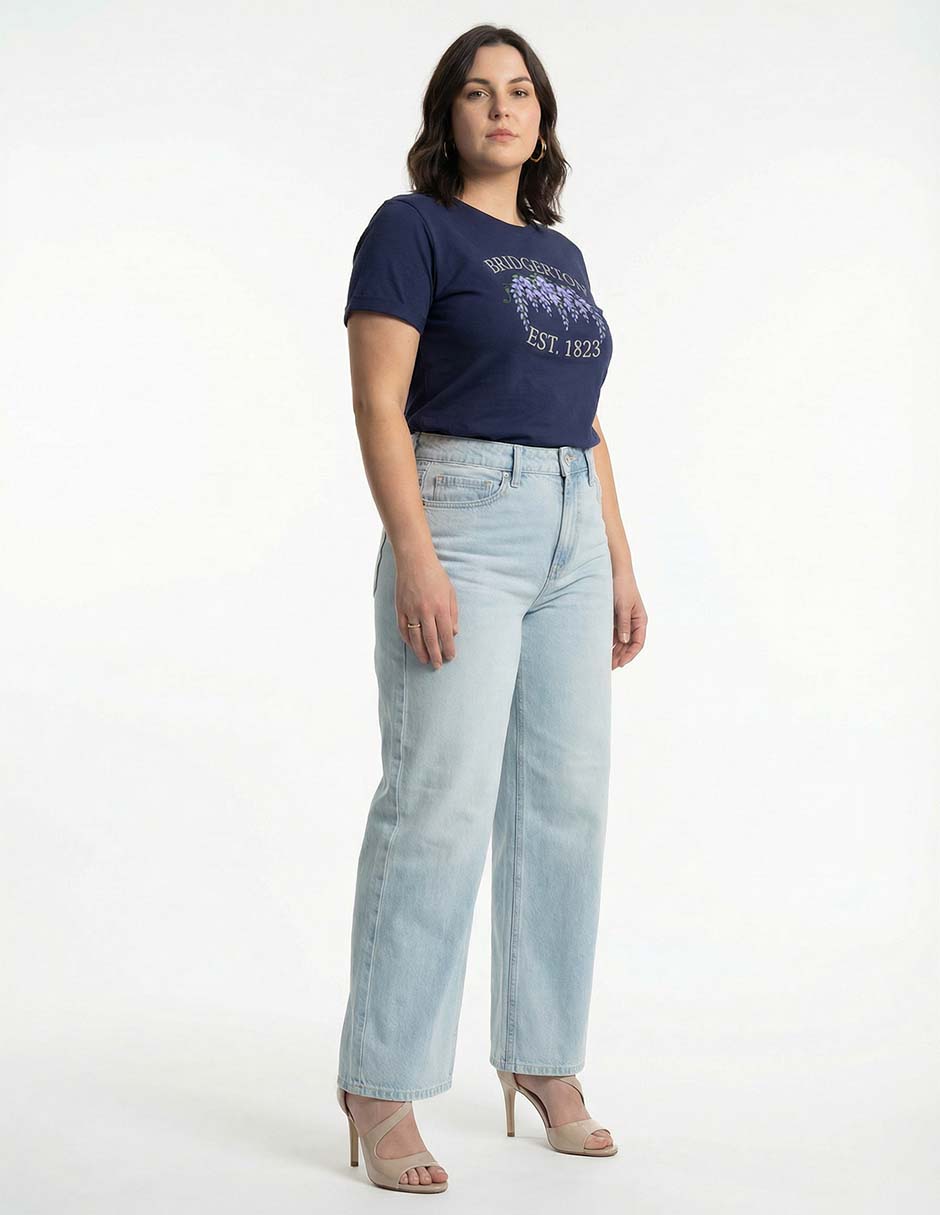 Playera manga corta Tee Bar Bridgerton cuello redondo para mujer