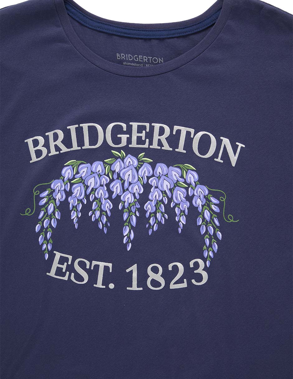 Playera manga corta Tee Bar Bridgerton cuello redondo para mujer