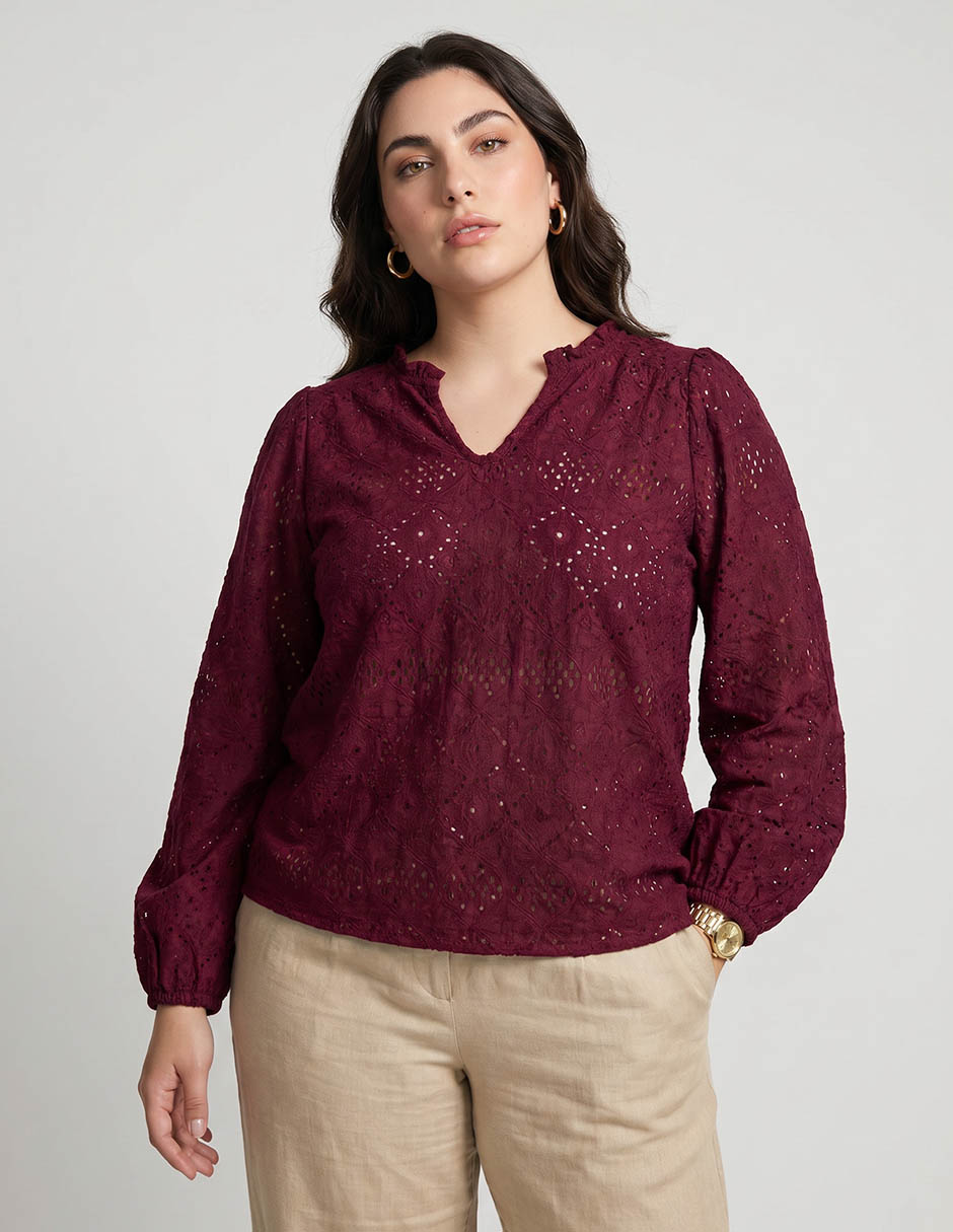 Blusa manga larga para mujer