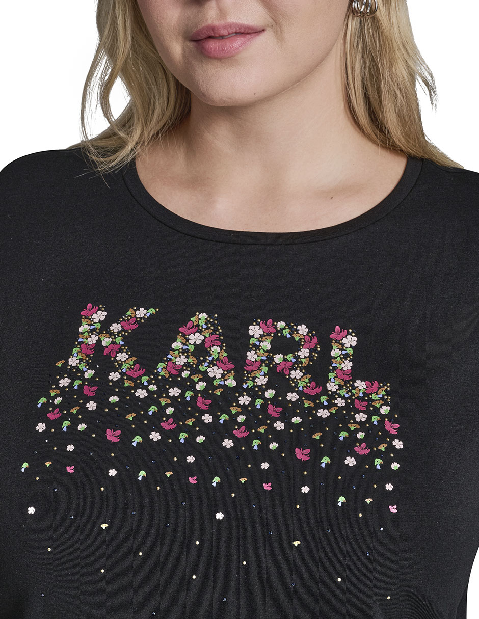 Playera manga corta Karl Lagerfeld Paris cuello redondo para mujer