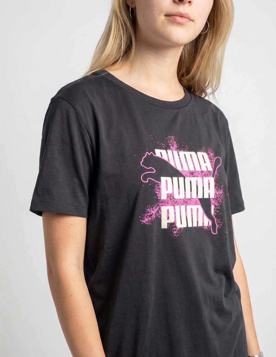 Playera manga graphics logo tee cuello redondo para mujer 3