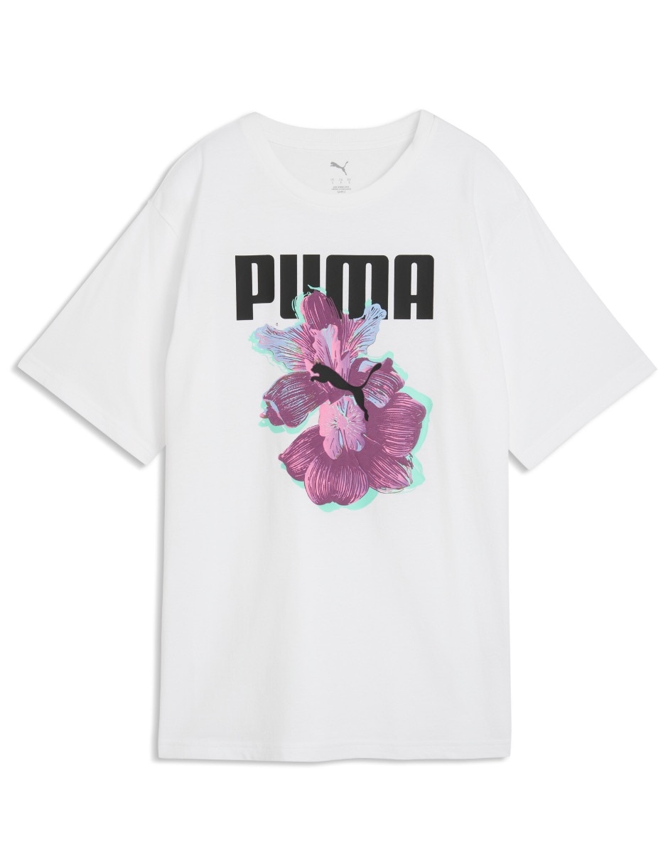 Playera manga corta puma cuello redondo para mujer