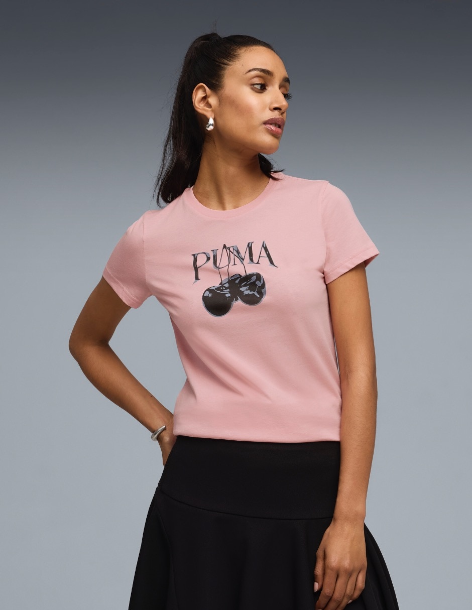 Playera manga corta Graphics Cherry Tee cuello redondo mujer Playera manga corta Graphics Cherry Tee cuello redondo mujer