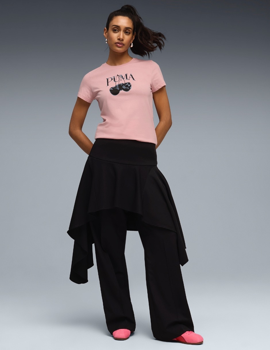 Playera manga corta Graphics Cherry Tee cuello redondo mujer 3