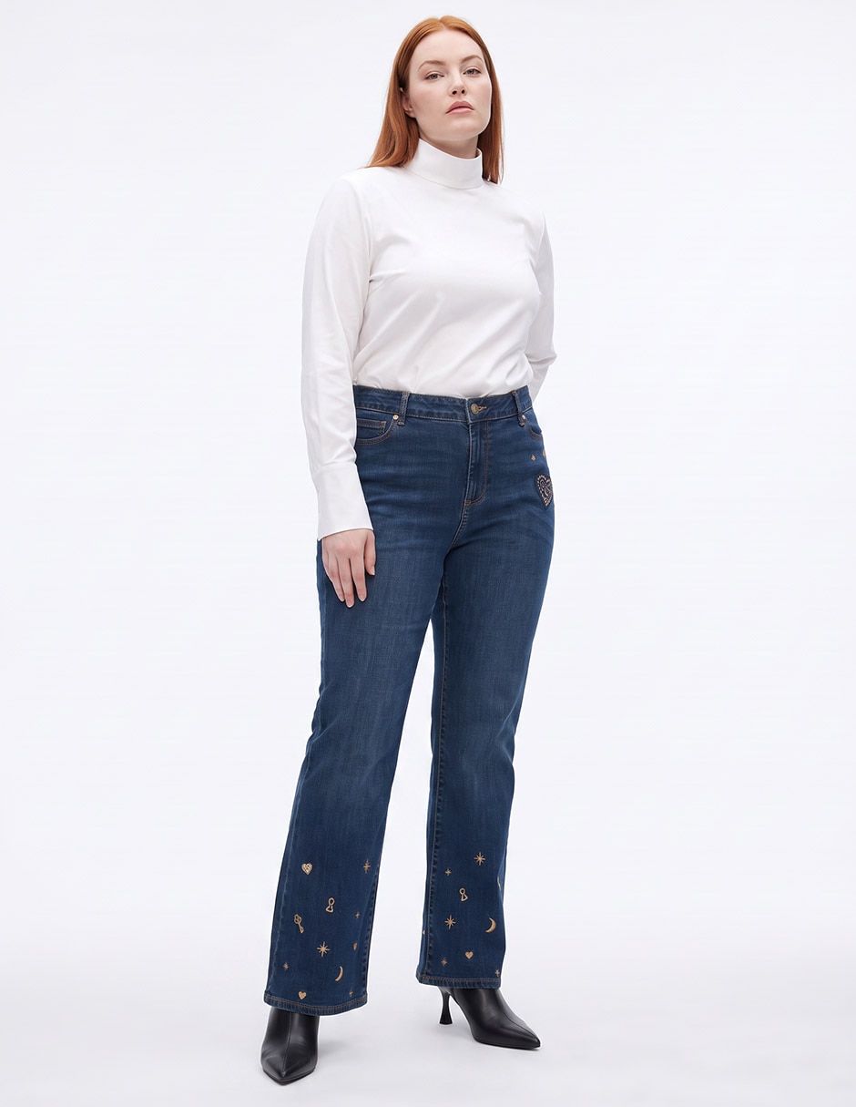 Jeans slim karl lagerfeld corte a la cintura para mujer 3