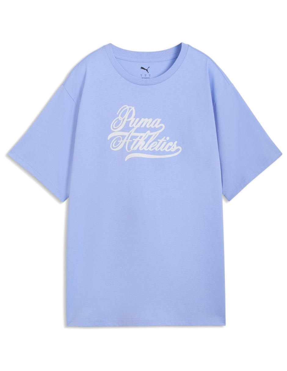 Playera manga corta Graphics Relaxed Varsity Tee cuello redondo mujer