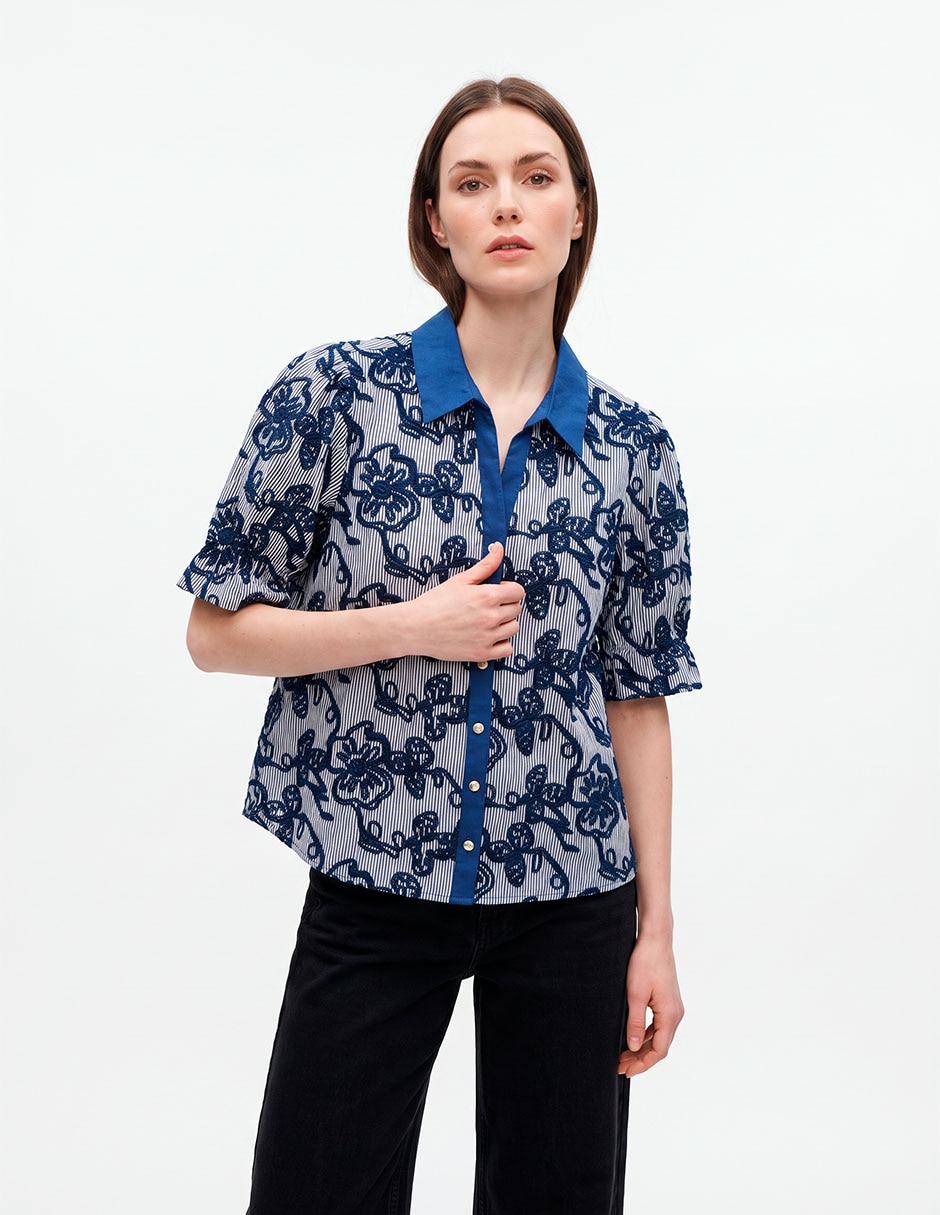 Camisa manga al codo para mujer