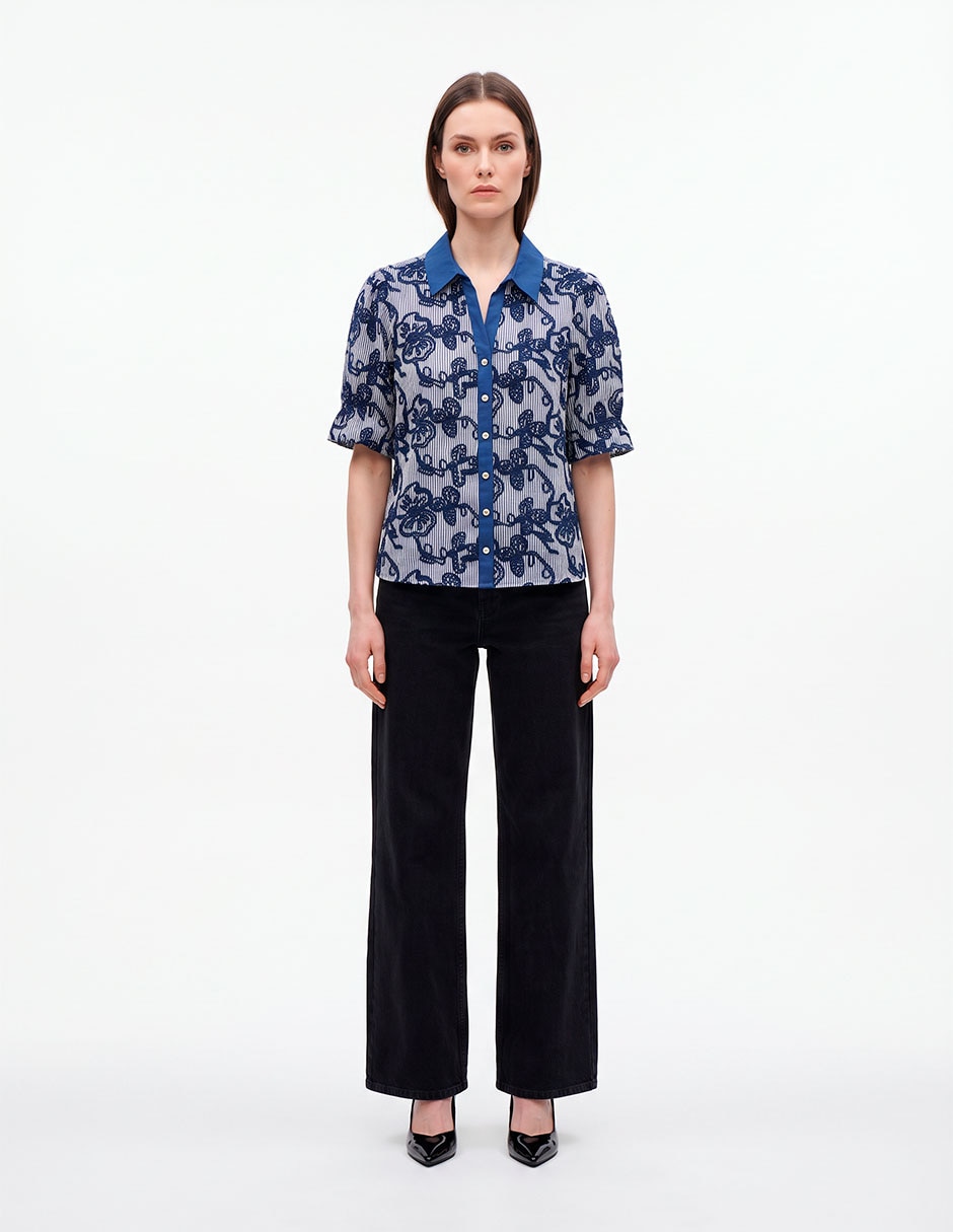 Camisa manga al codo para mujer