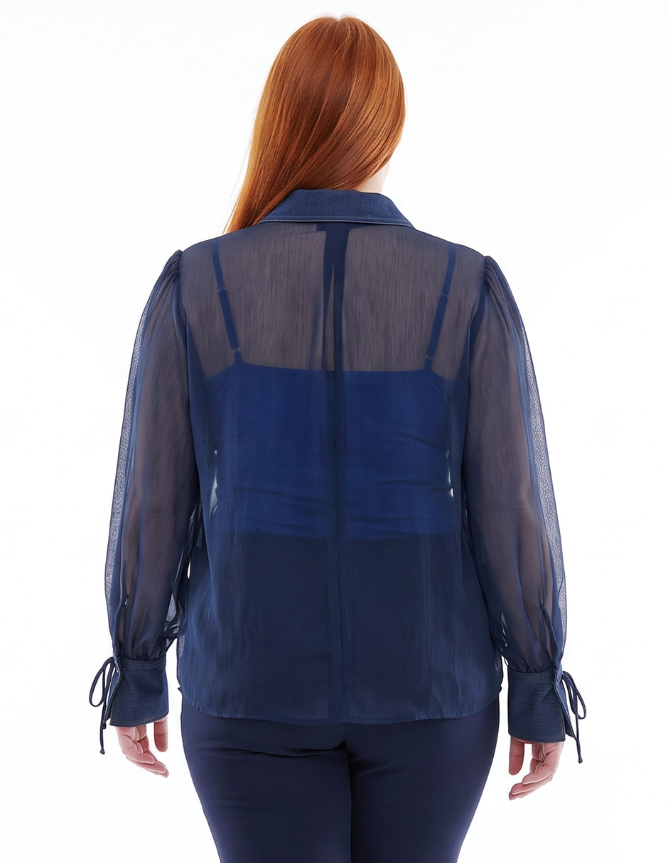 Camisa Karl Lagerfeld manga larga para mujer 4
