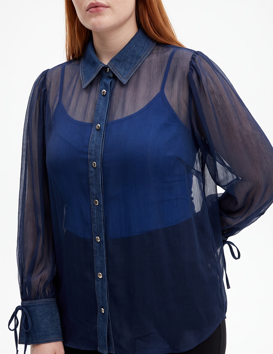 Camisa Karl Lagerfeld manga larga para mujer 2