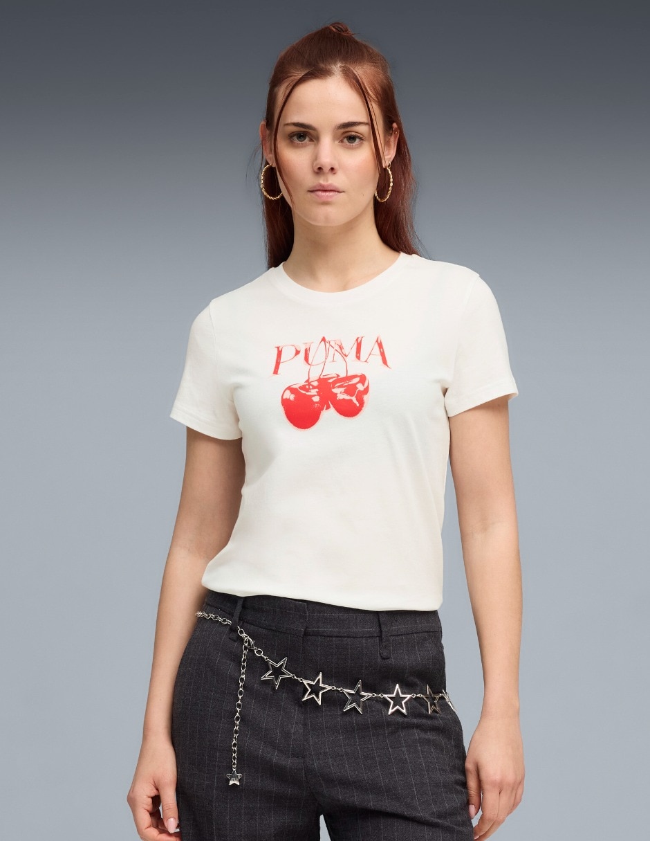 Playera manga corta cuello redondo para mujer