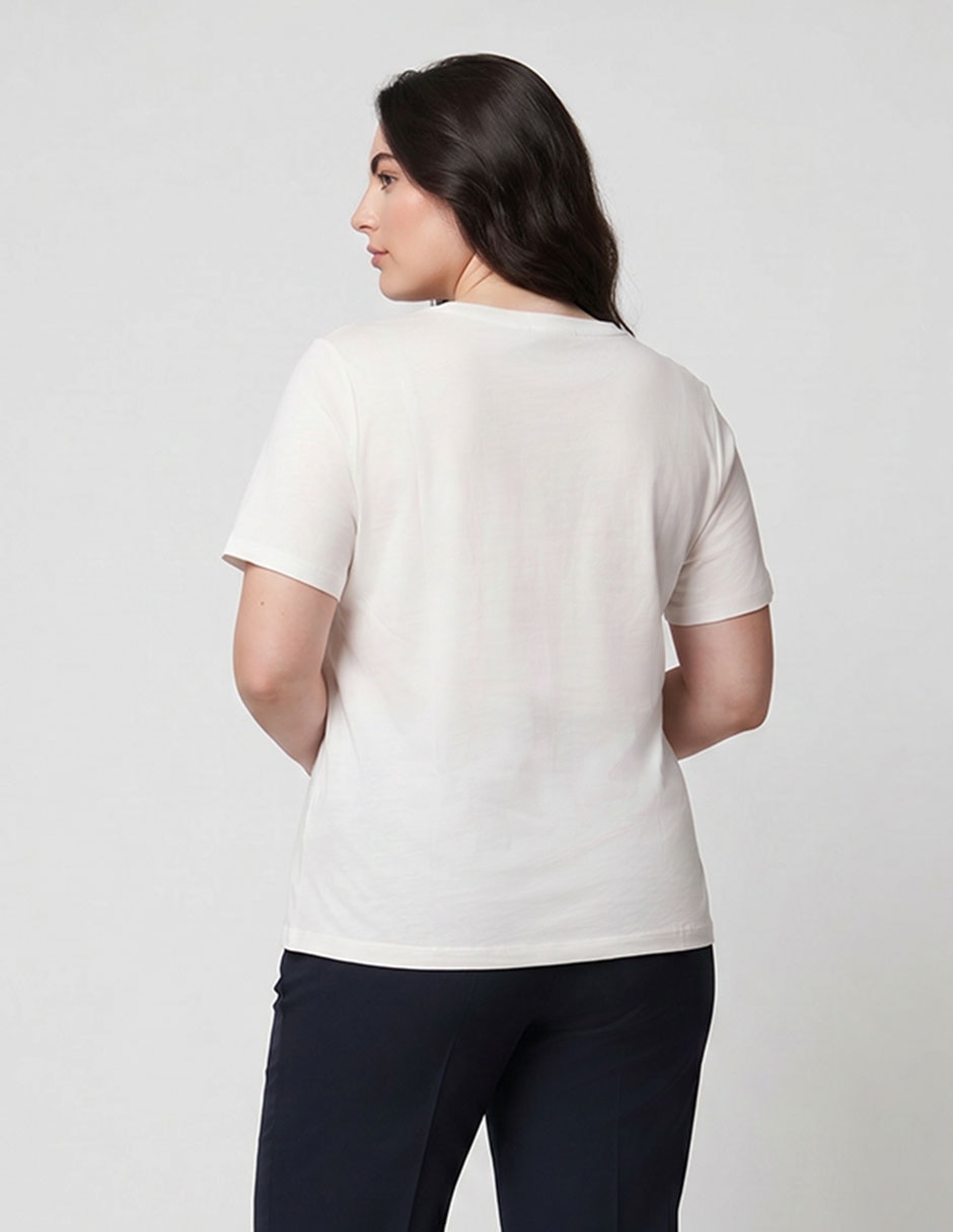 Playera manga corta cuello redondo para mujer 2