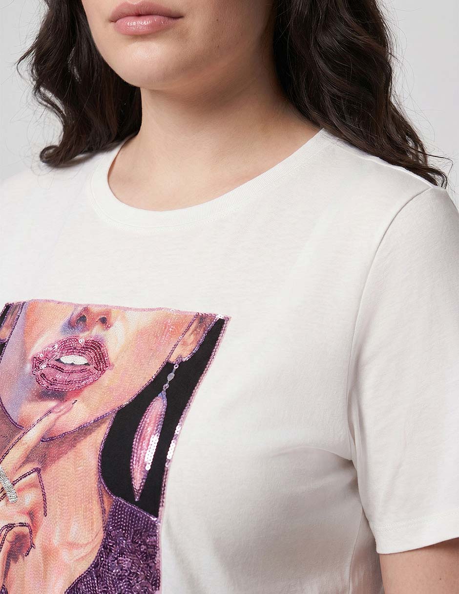 Playera manga corta cuello redondo para mujer 3