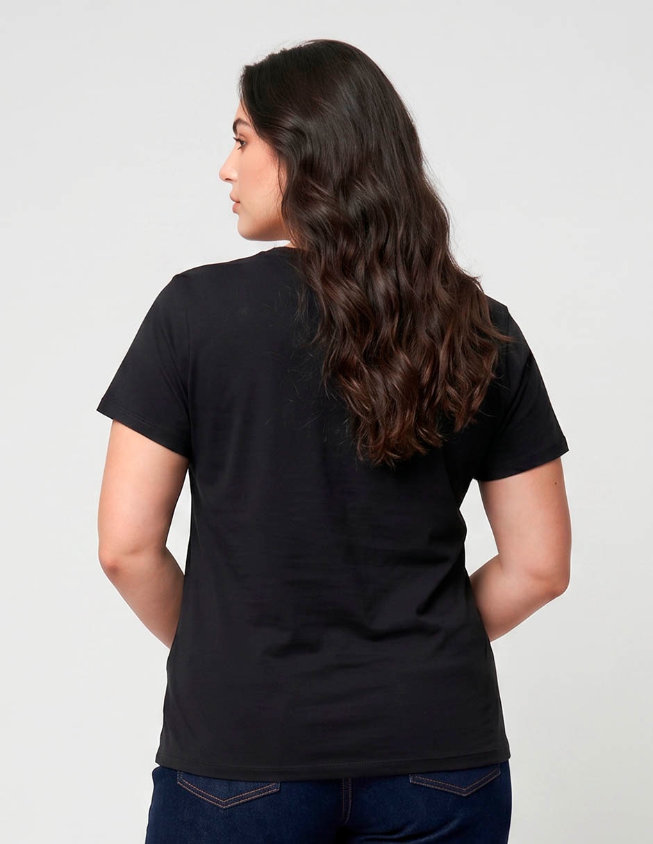 Playera manga corta cuello redondo para mujer 2