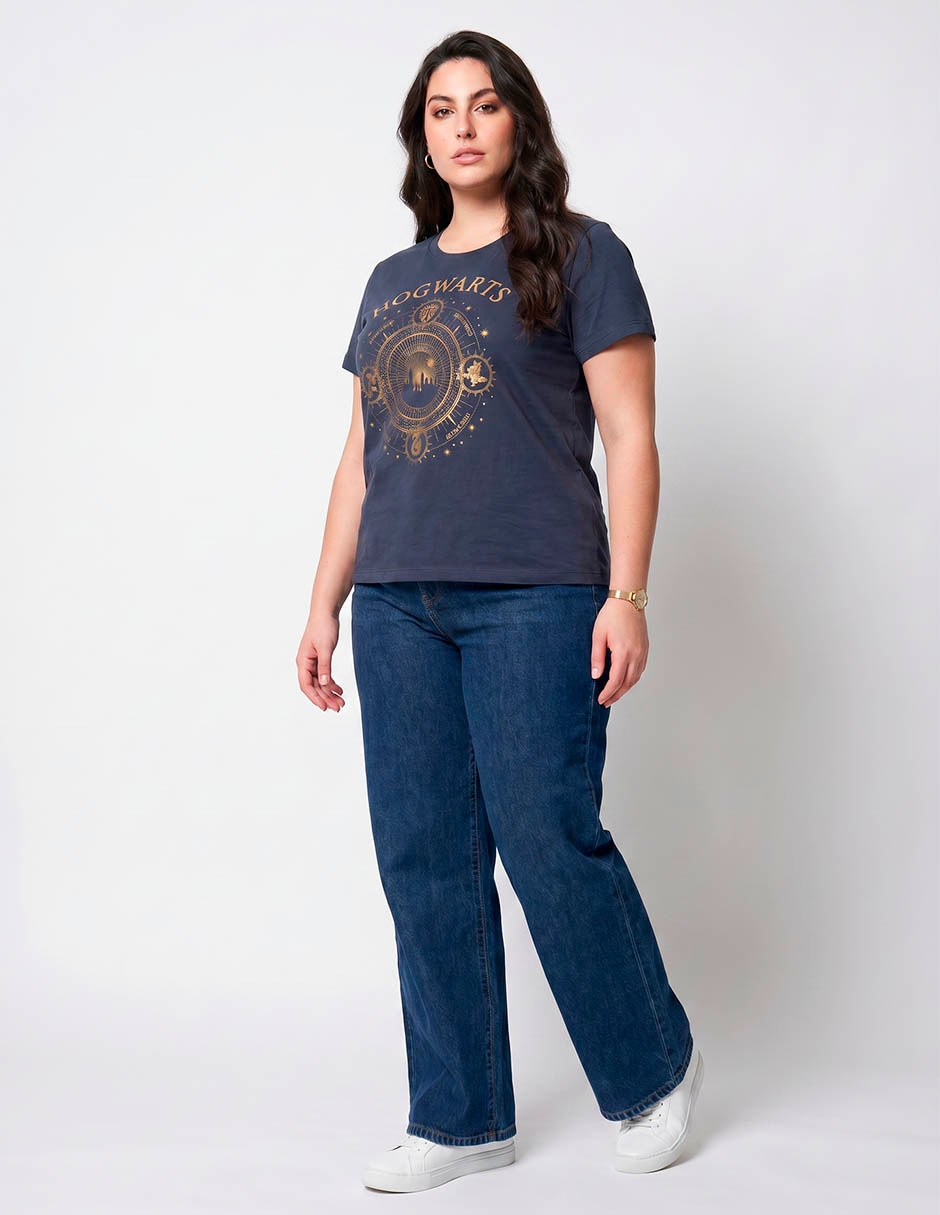 Playera manga corta hogwarts cuello redondo para mujer 3