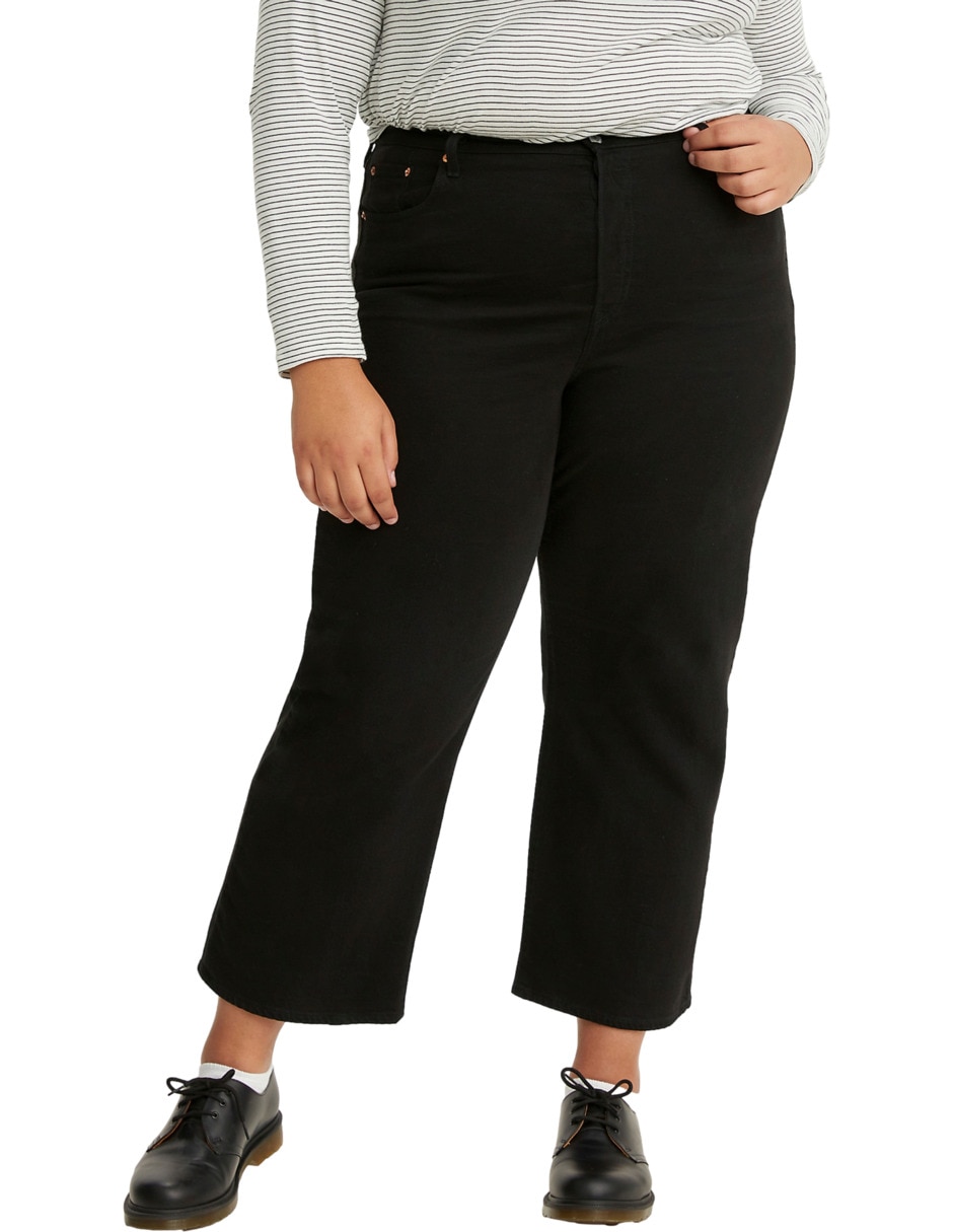 Jeans regular relajado corte cintura para mujer