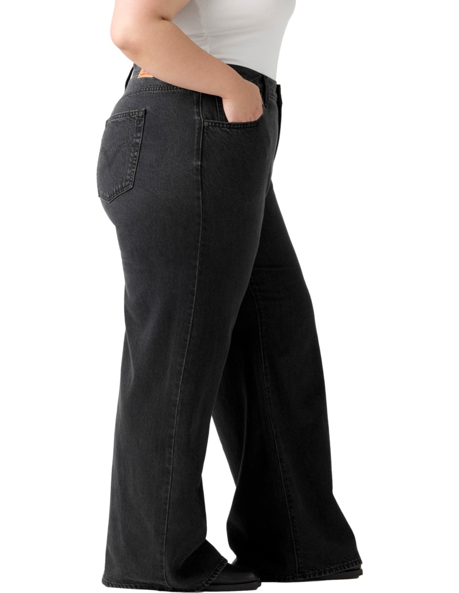 jeans relajado corte cintura para mujer 5