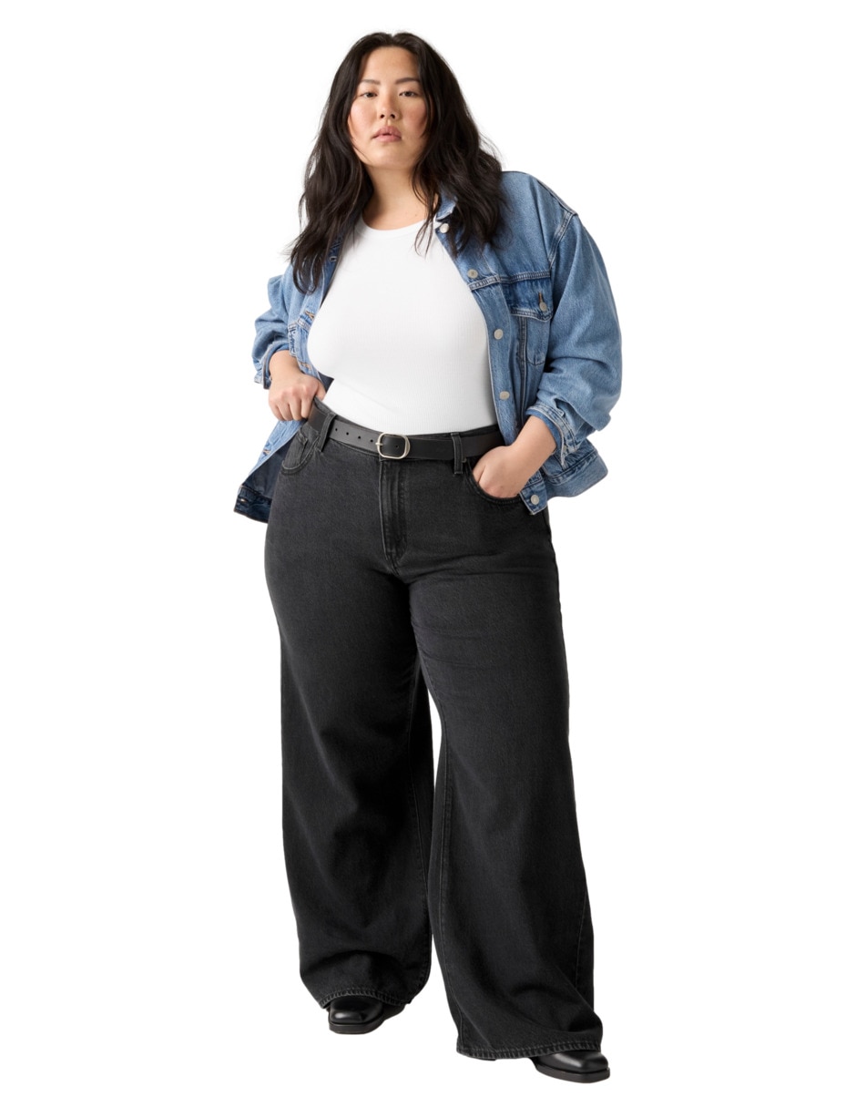 jeans relajado corte cintura para mujer 3