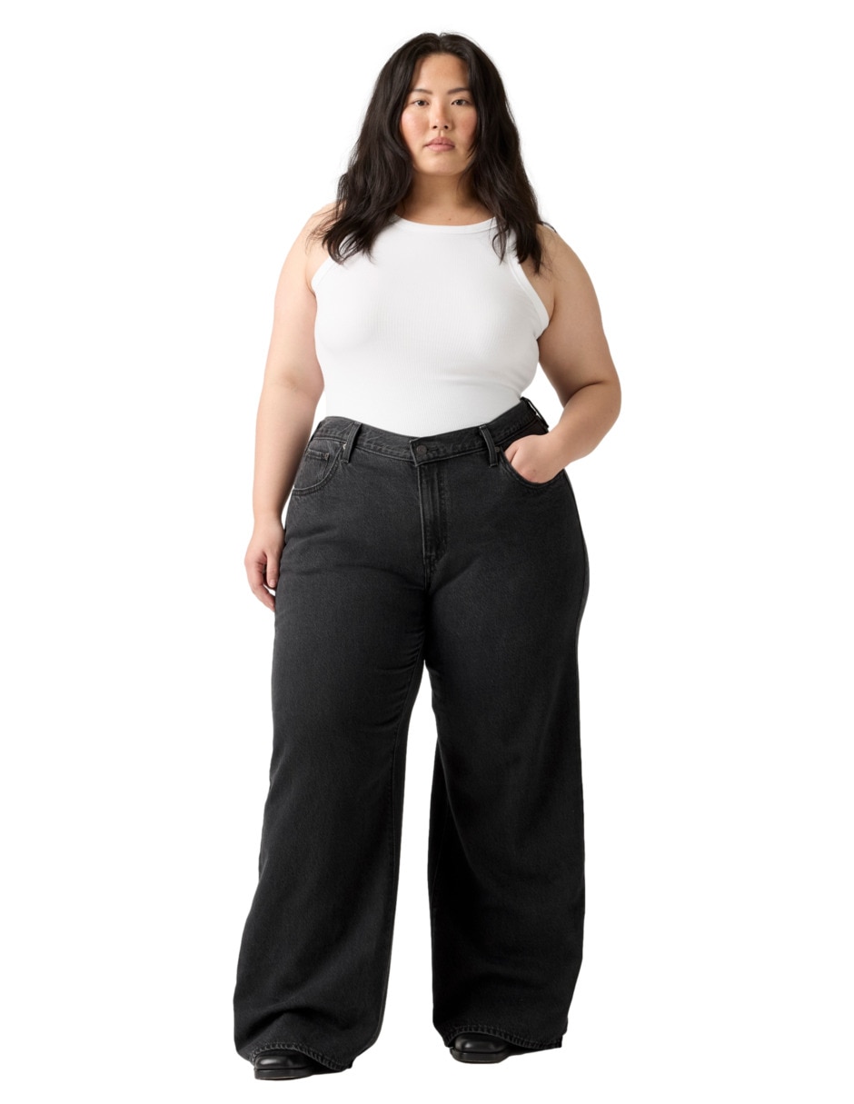 jeans relajado corte cintura para mujer 6