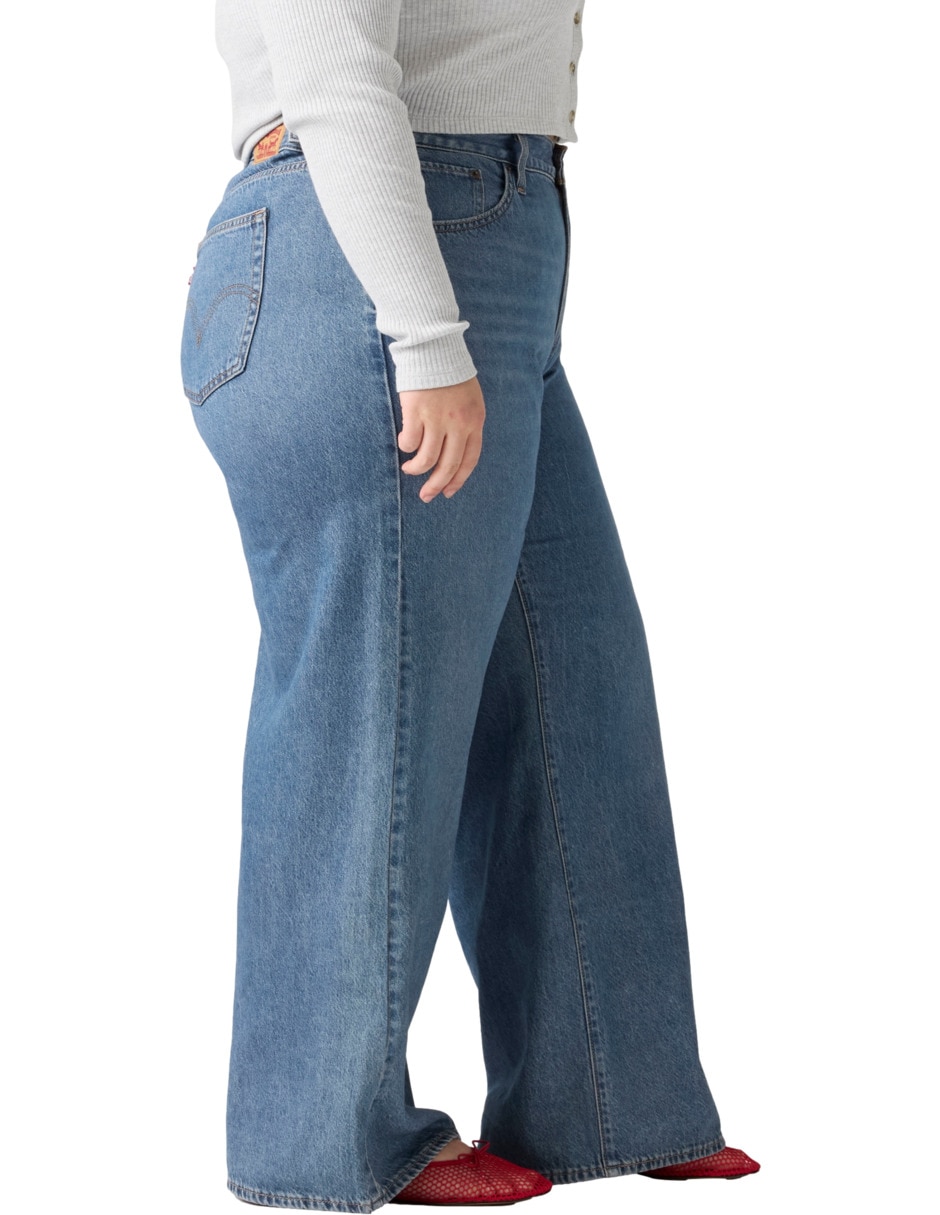 Jeans relajado corte cintura para mujer 5