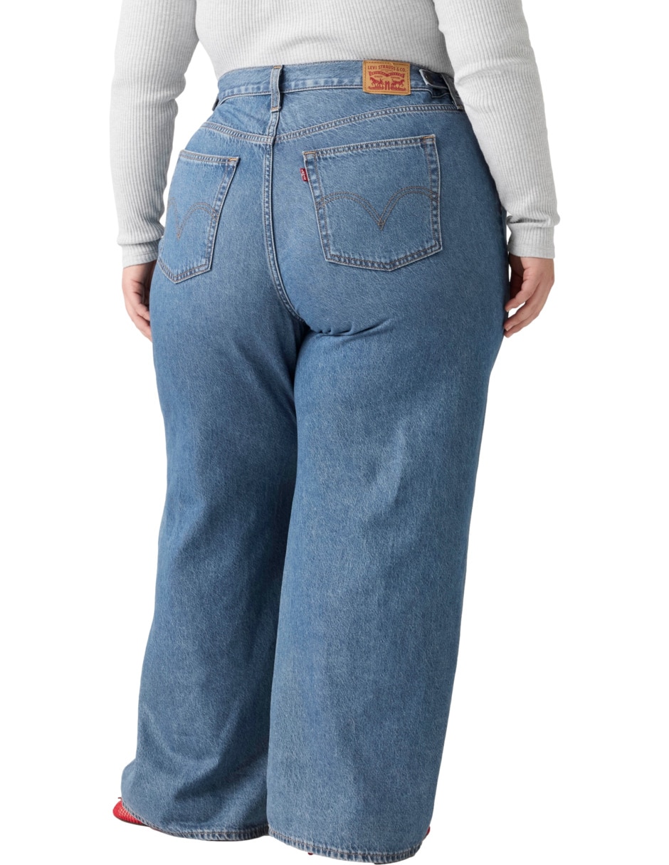 Jeans relajado corte cintura para mujer 4