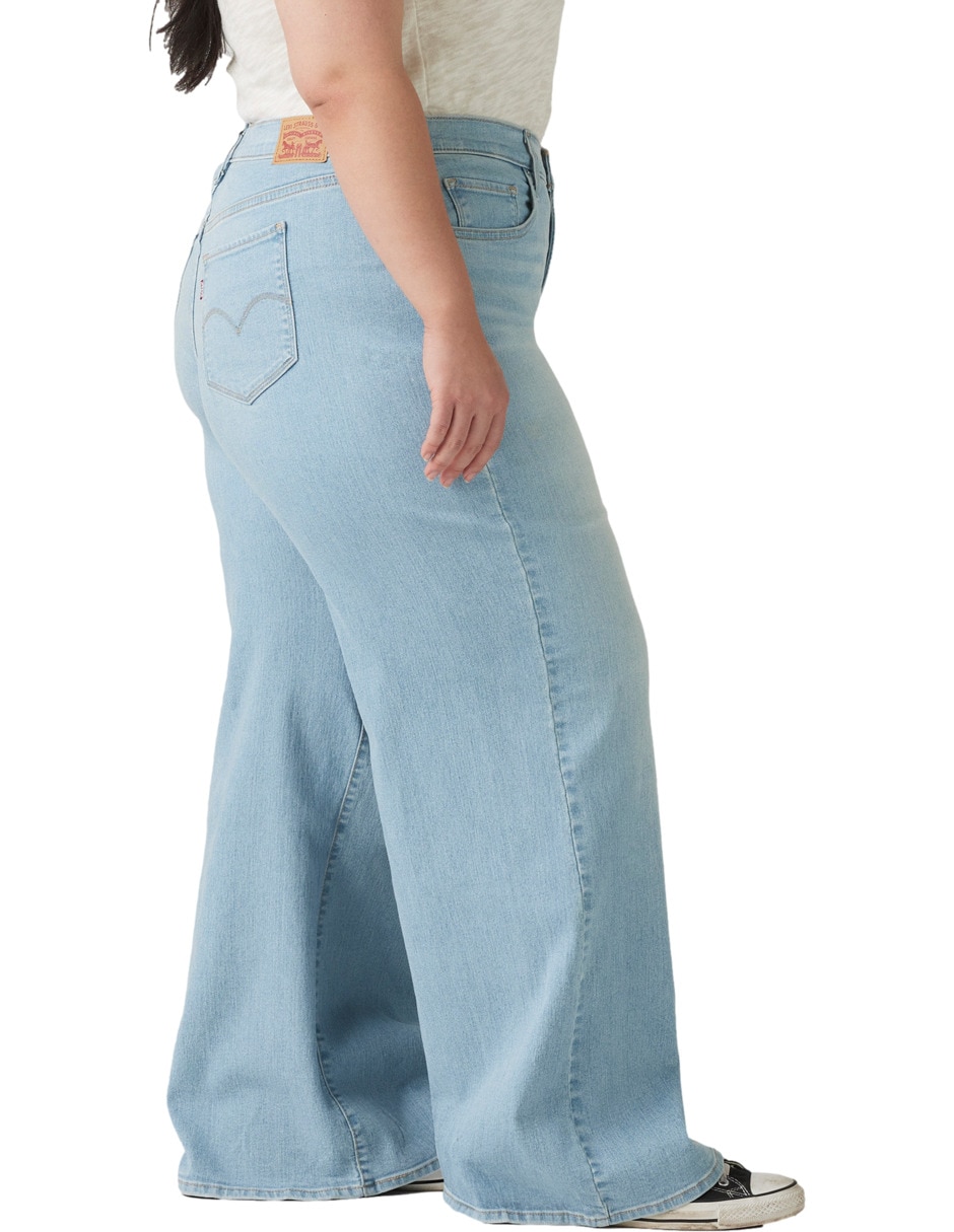 Jeans regular wide leg 318 corte cintura para mujer 2