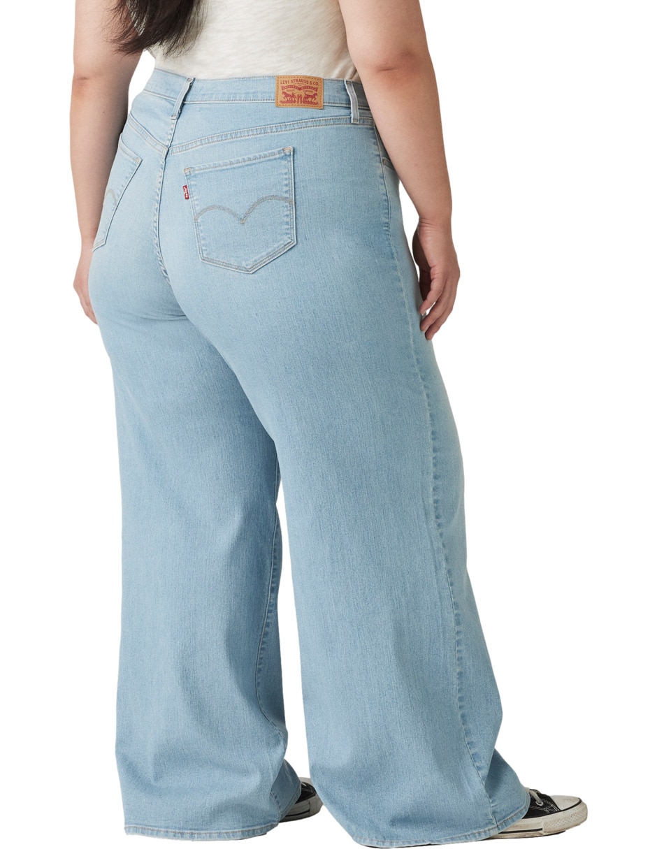 Jeans regular wide leg 318 corte cintura para mujer 3