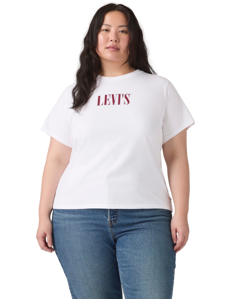 Playera manga corta cuello redondo para mujer