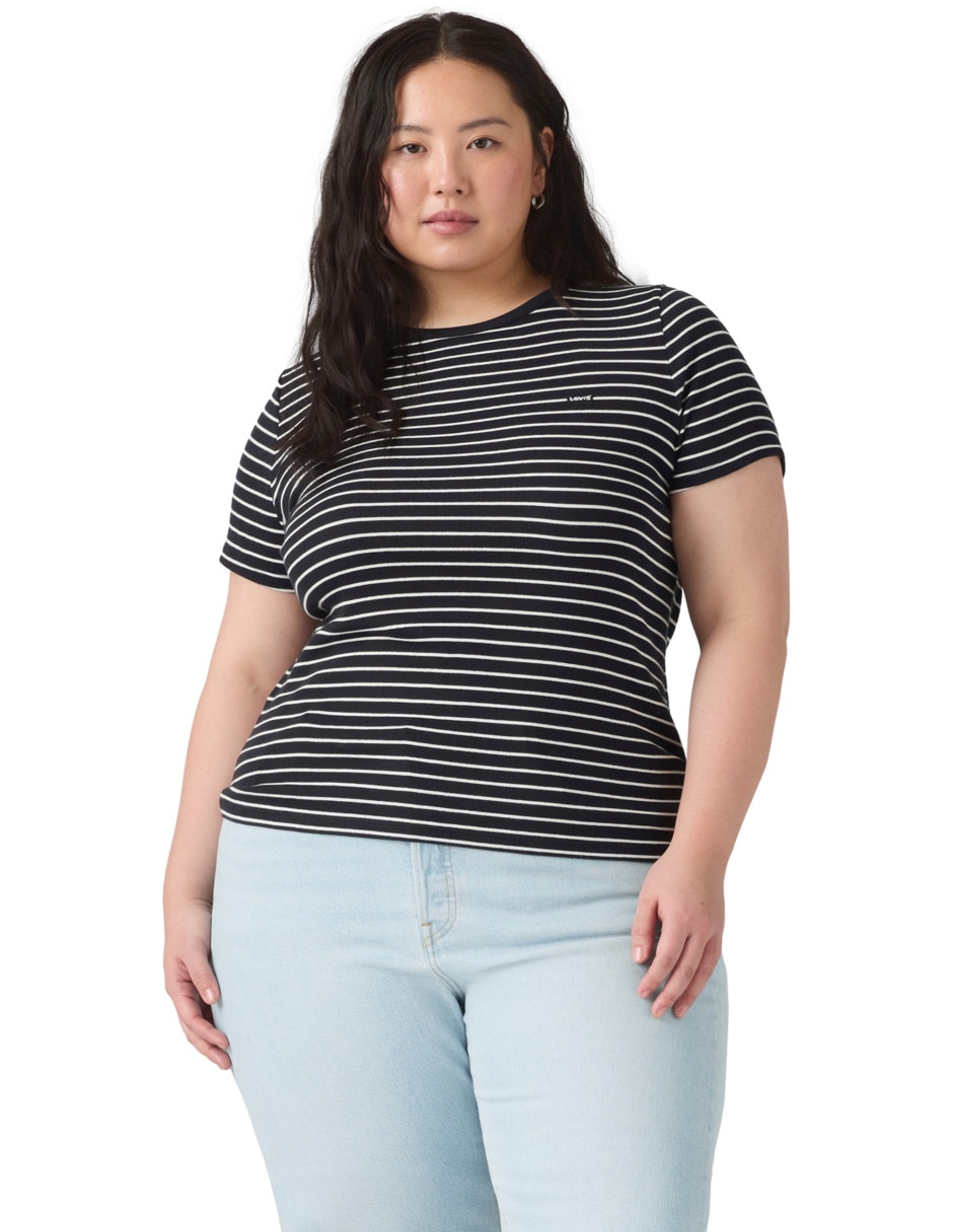 Playera manga corta cuello redondo para mujer Playera manga corta cuello redondo para mujer