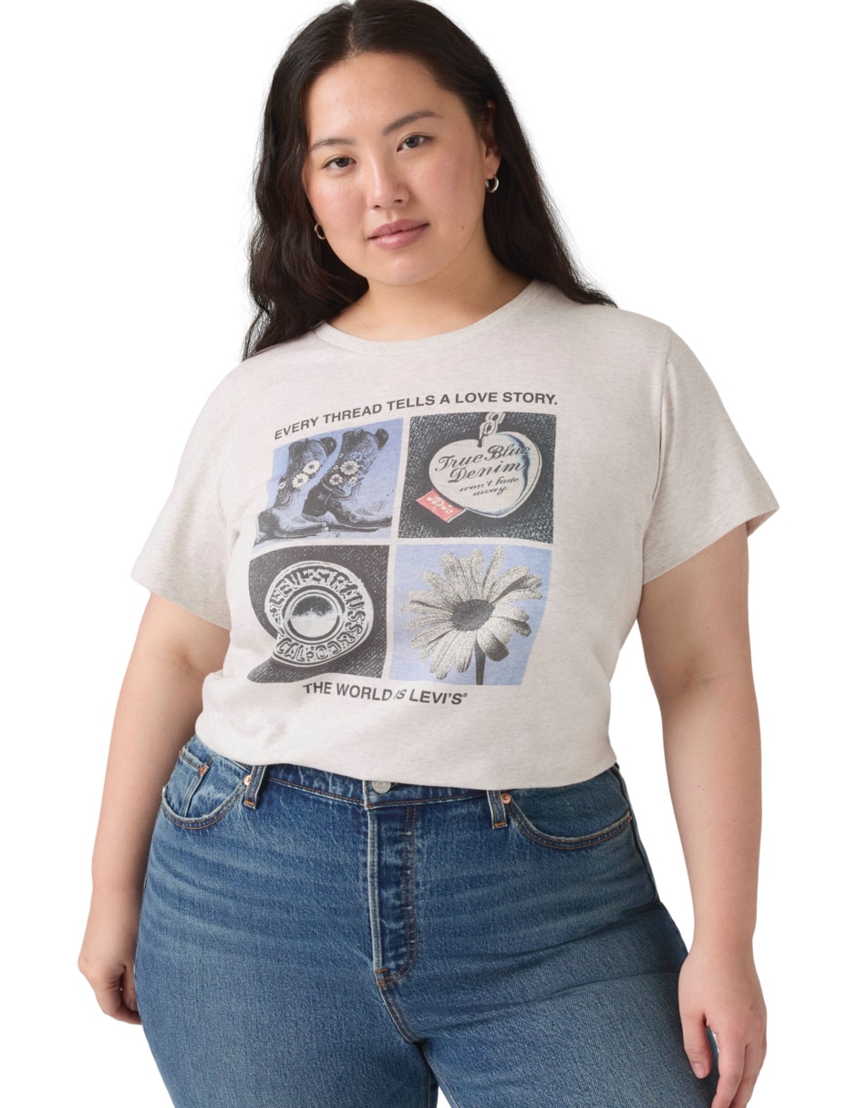Playera manga corta cuello redondo para mujer 4