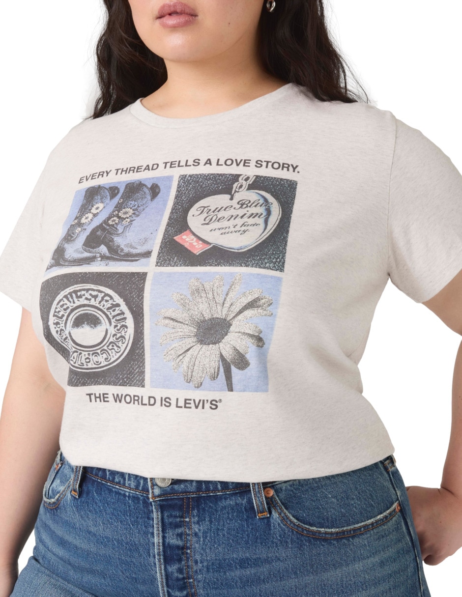 Playera manga corta cuello redondo para mujer 3