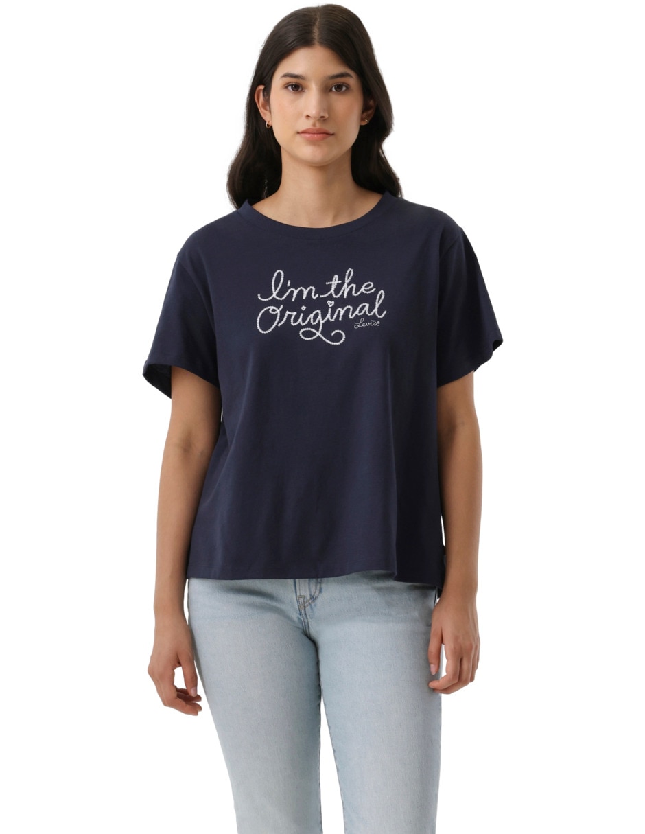 Playera manga corta cuello redondo para mujer Playera manga corta cuello redondo para mujer
