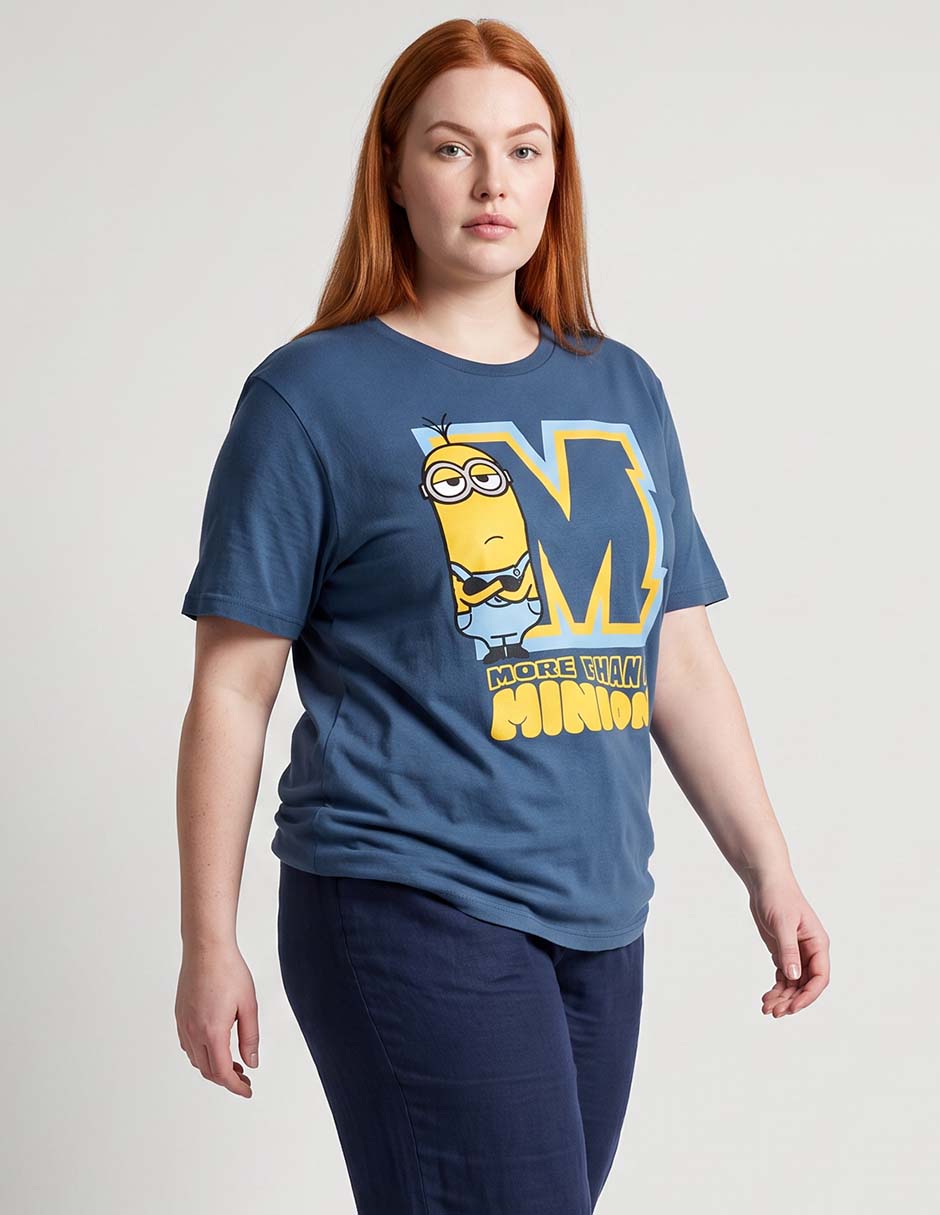 Playera manga corta playera licencia cuello redondo para mujer Playera manga corta playera licencia cuello redondo para mujer