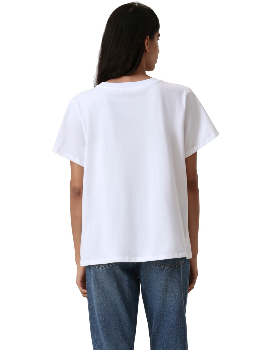 Playera manga corta cuello redondo para mujer 4
