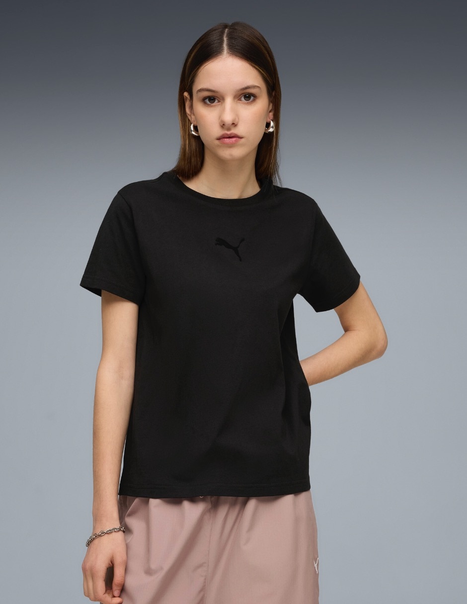 Playera manga corta ess elevated comfort logo cuello para mujer