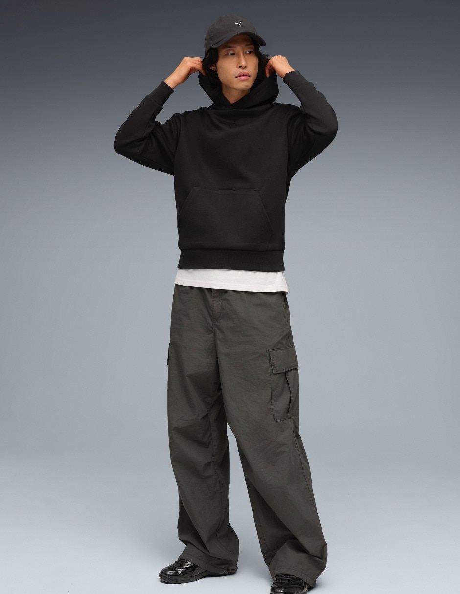 Sudadera con capucha ess elevated relaxed logo hoodie dk para mujer 3