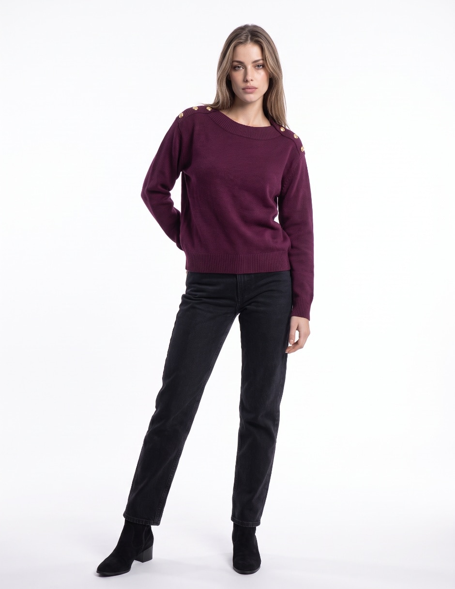 Suéter cuello redondo para mujer Suéter cuello redondo para mujer