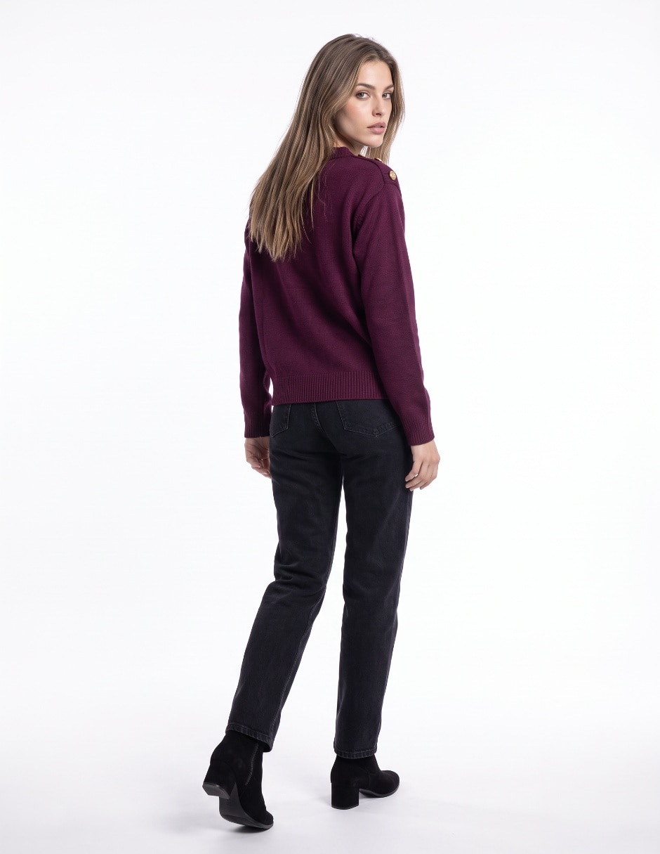 Suéter cuello redondo para mujer 2