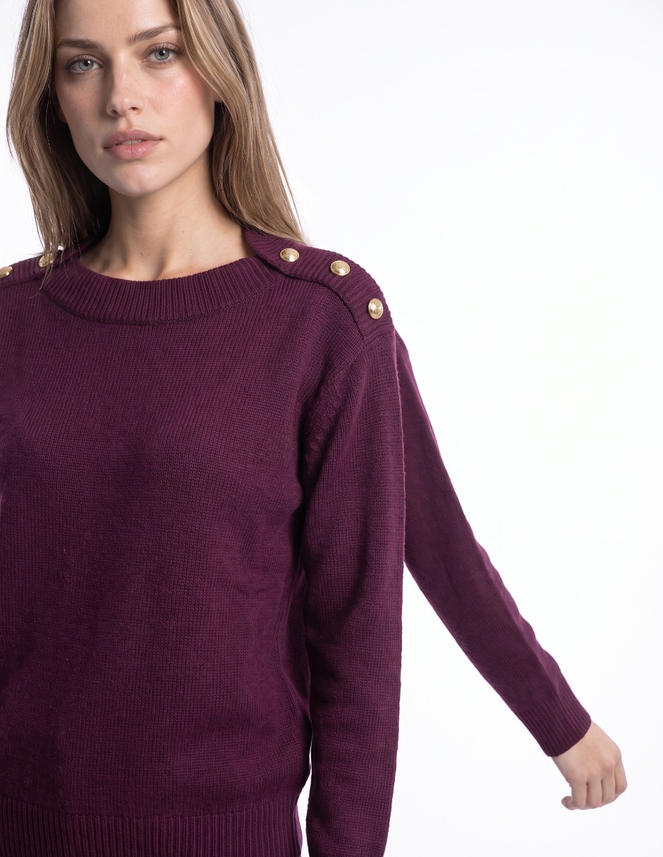Suéter cuello redondo para mujer 4
