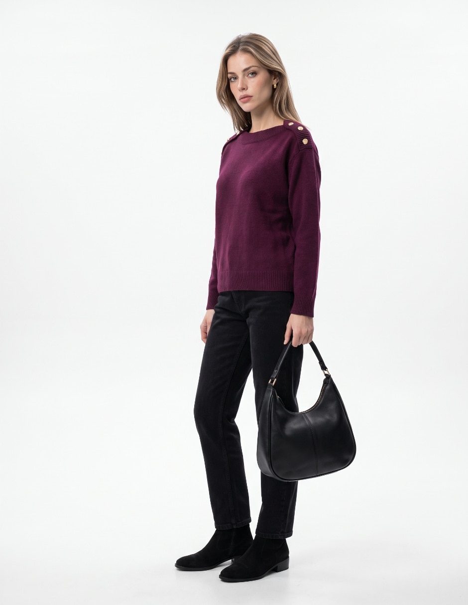 Suéter cuello redondo para mujer 5