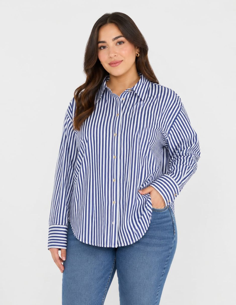 Camisa biography manga larga para mujer