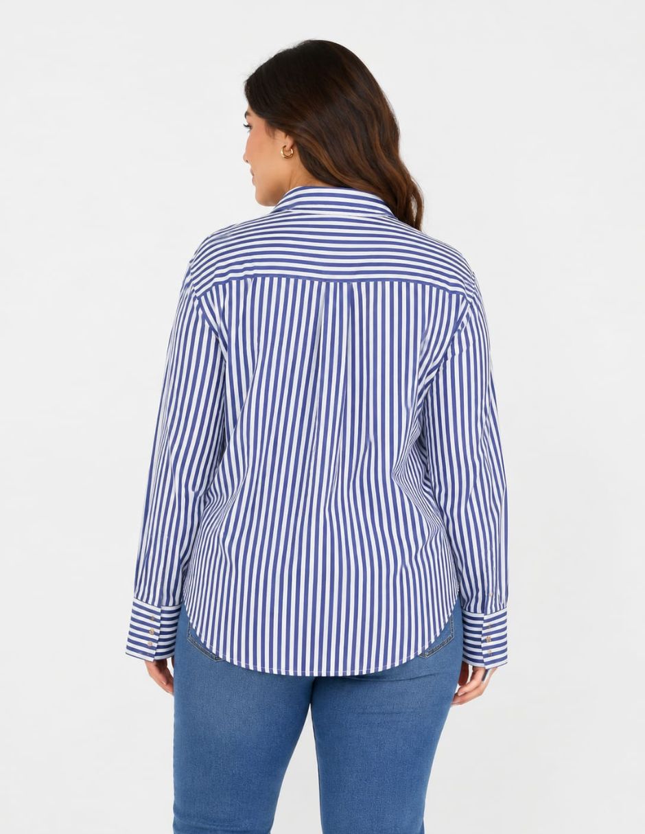 Camisa biography manga larga para mujer