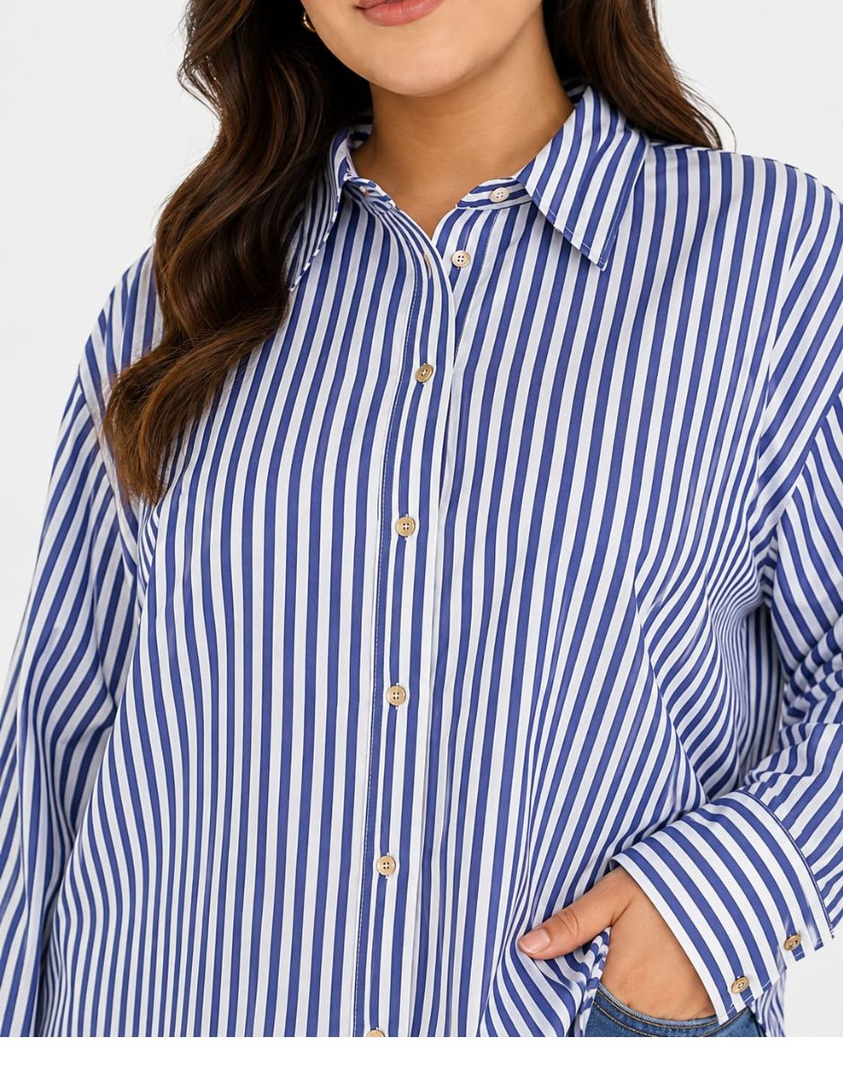 Camisa biography manga larga para mujer