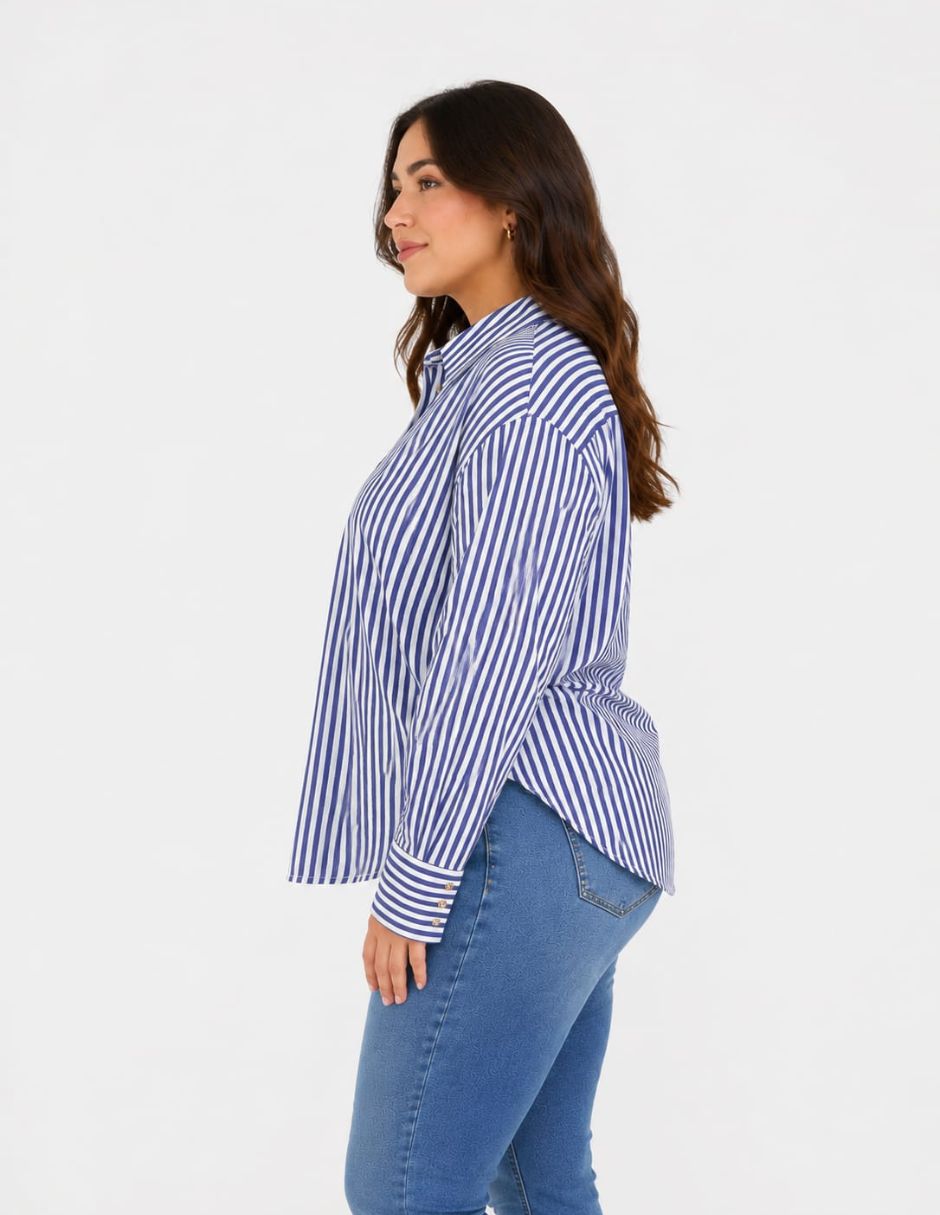 Camisa biography manga larga para mujer