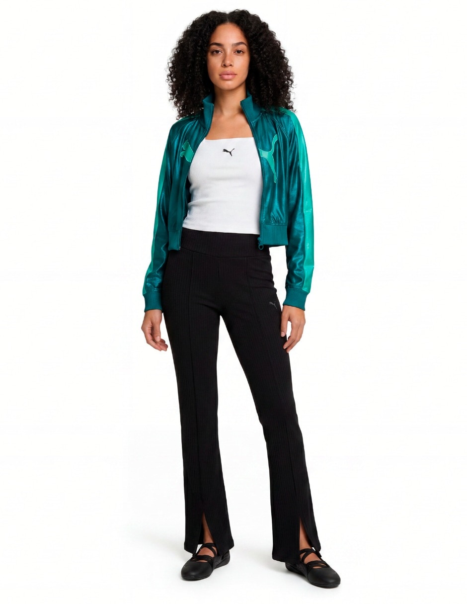 Pants regular con elástico para mujer 5