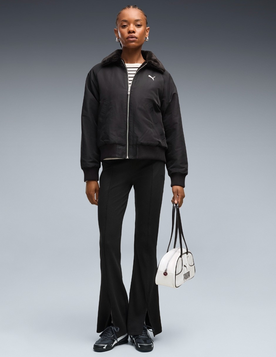 Pants regular con elástico para mujer 6